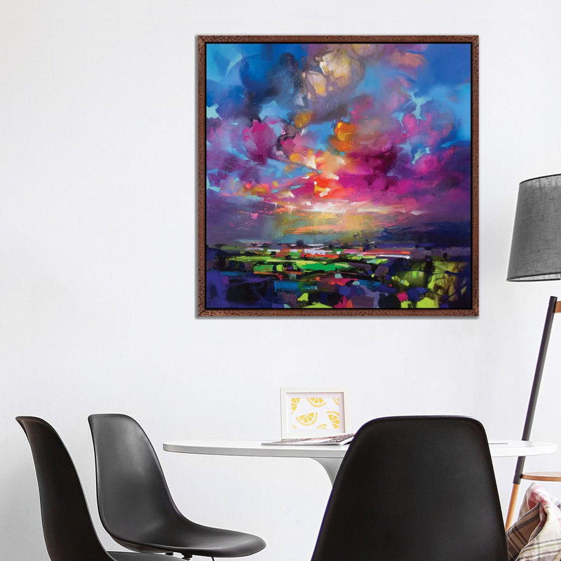 Highland Proximity by Scott Naismith - Painting on Canvas, Classic Brown Wood Framed, 45.72 cm H x 45.72 cm W
