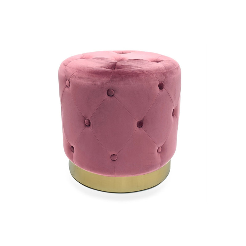 Tabouret mauve en velours rose, Rose