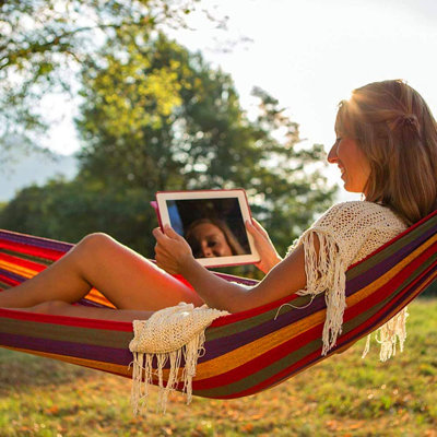 Garden Camping Hammock, Hammock Portable Hammock With Carry Bag, Perfect Camping Outdoor/Indoor Patio Backyard