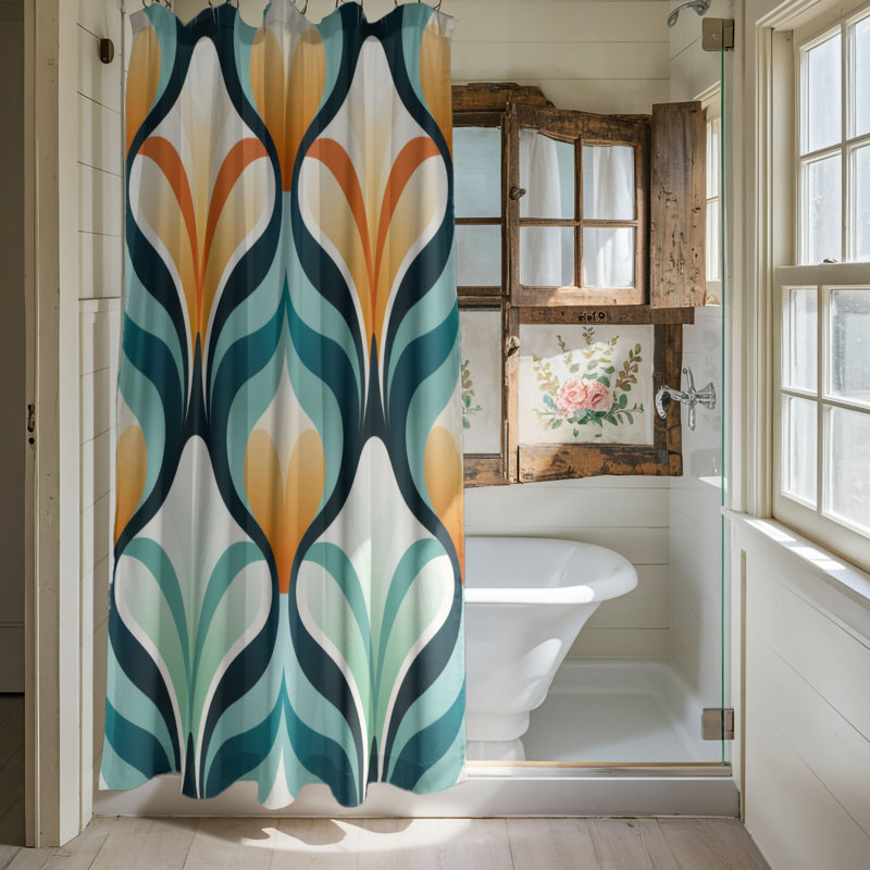 Mixed Elements - Rideau de douche Premium, H 74 po x l 71 po
