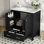 Meuble-lavabo de salle de bain avec lavabo simple, meuble-lavabo sous-comptoir avec armoire, armoire de rangement pour salle de bain avec 2 portes et un tiroir, fermeture en douceur, rangement multifonctionnel, structure en bois massif