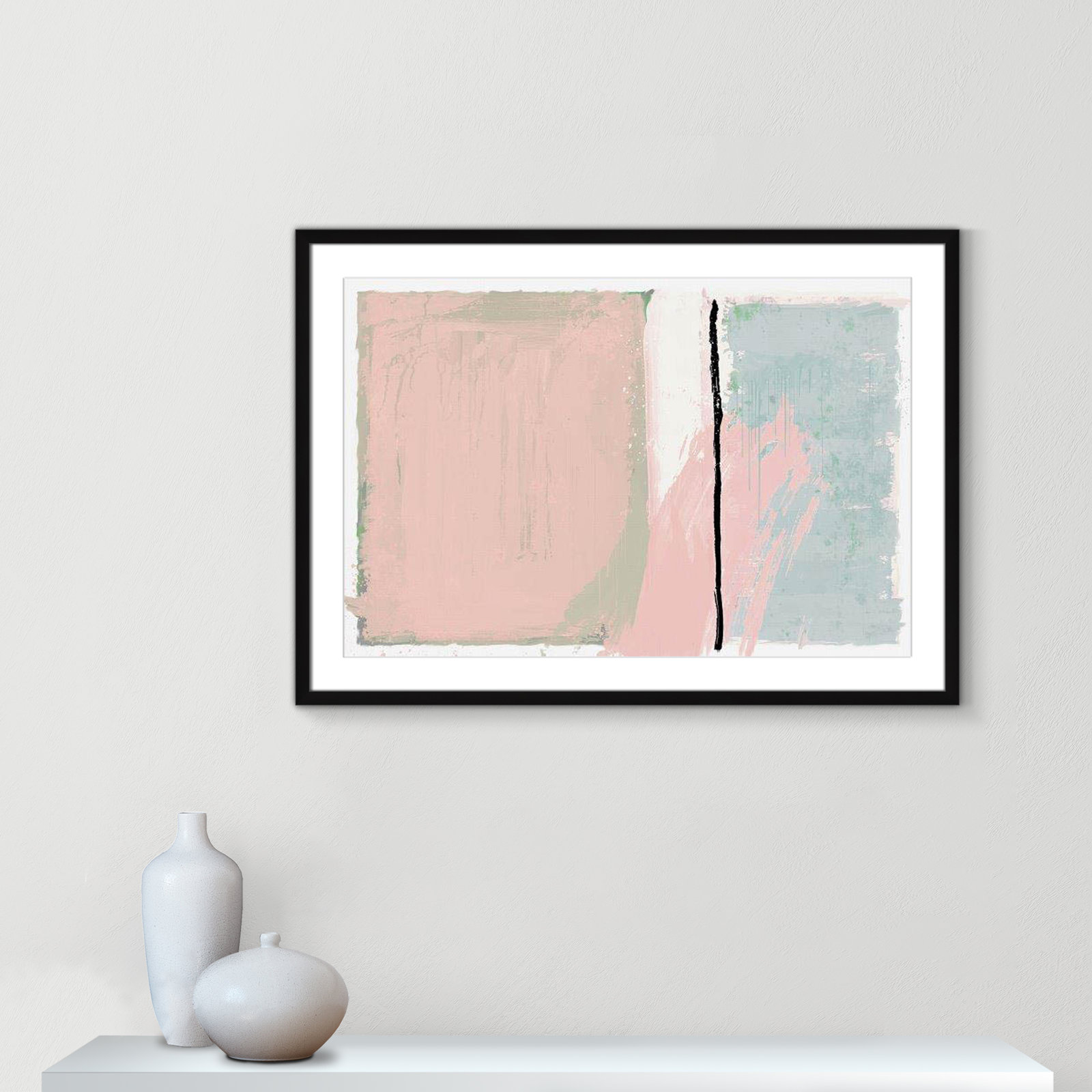 Pastel Opulance by Casa Fine Arts, White, 25.5" H x 35.5" W x 1.25" D, Black Box Picture Framed