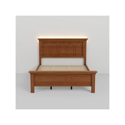 Traditional Platform Bed with LED Lighting