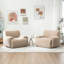 Chaise d'appoint en chenille Comfy Modern, chaise longue taupe pour la maison