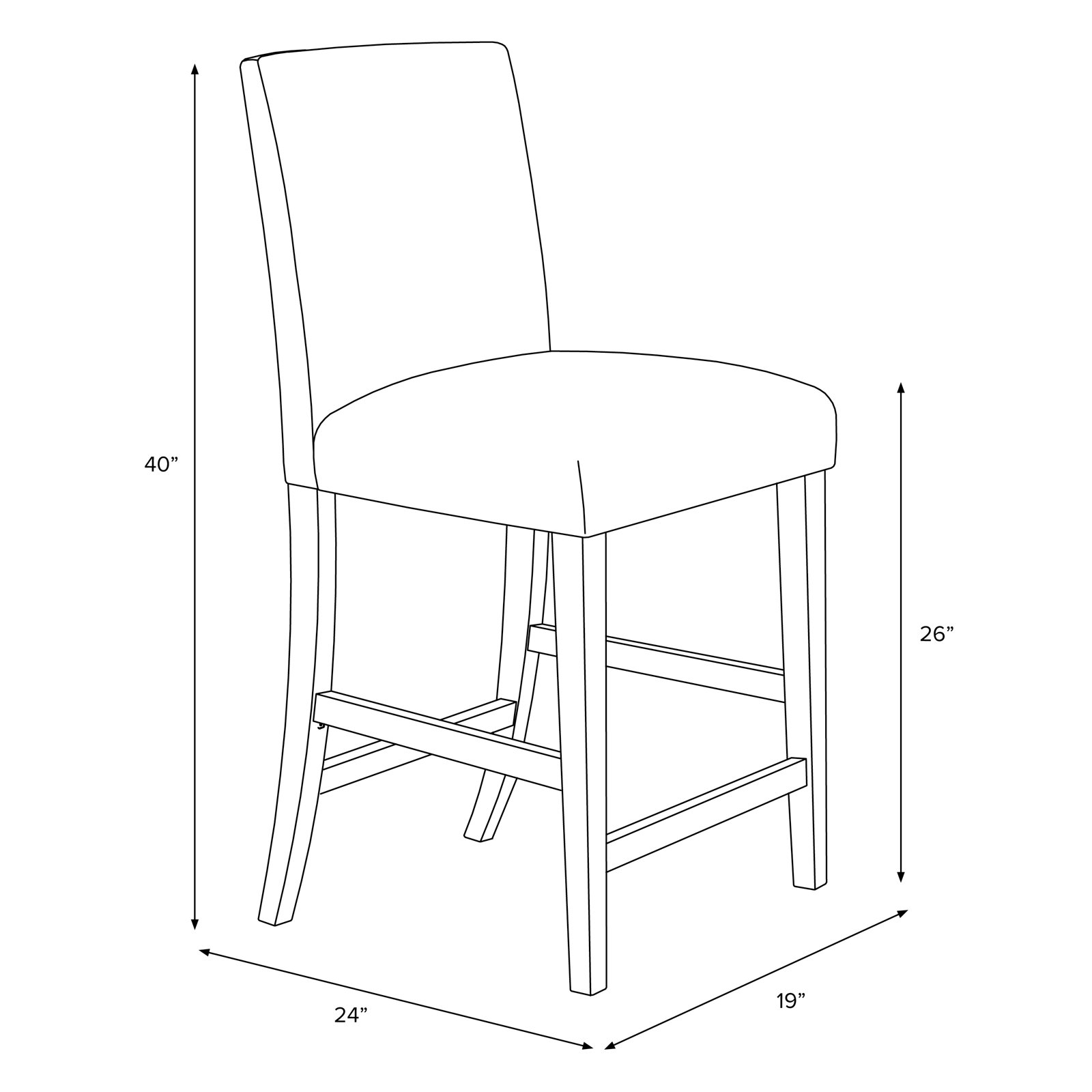 Sylva Bar and Counter Stool, Counter Stool (26” Seat Height), Espresso, Frolic Navy