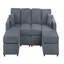 Ensemble de canapé modulaire moderne gris foncé en velours côtelé 2 pièces LAF et RAF-1767626675