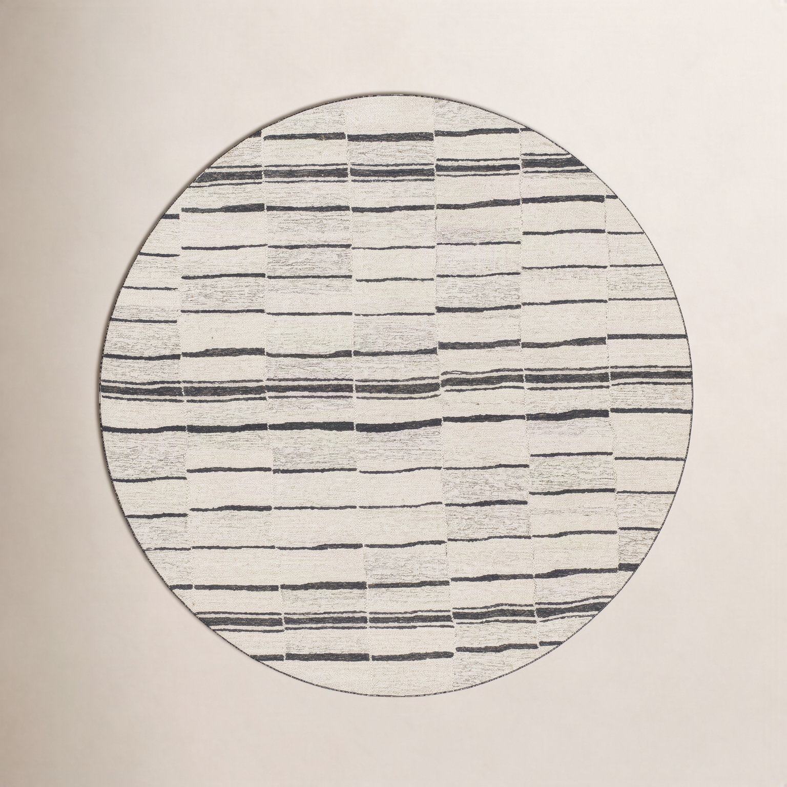 Rune Hand-Tufted Striped Rug, Round 8'