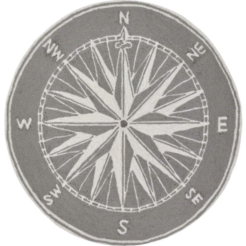 Shelborne Tufted Kitchen Mat, Round 5', Gray