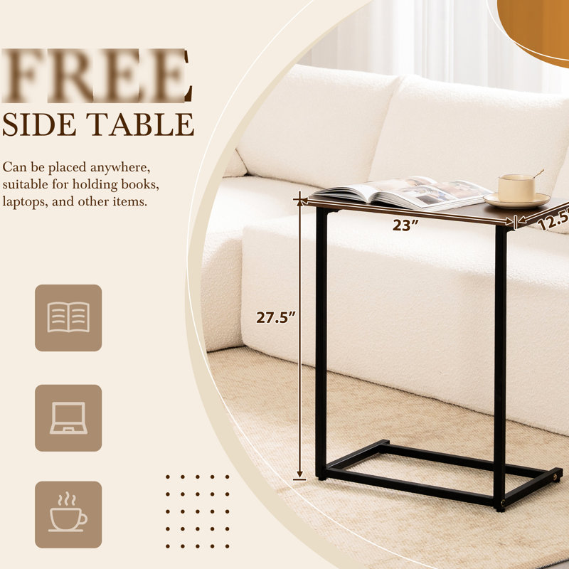 En forme de L pour le salon, canapé modulaire de 112 po, table d'appoint et coussins, tissu bouclé, sans assemblage, canapé modulaire à large siège, avec table, ensemble