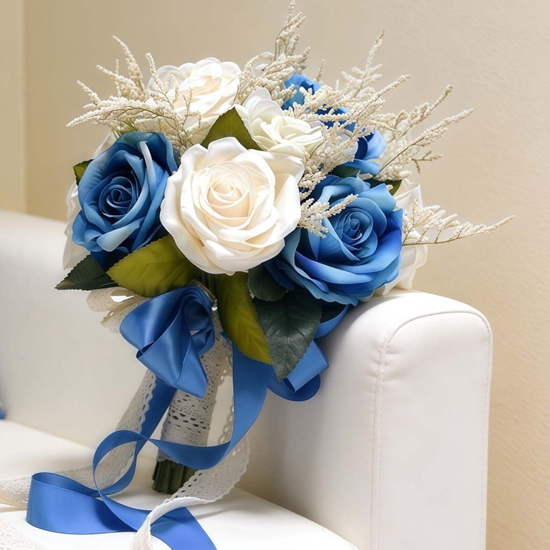 Bouquet de mariage, Bleu