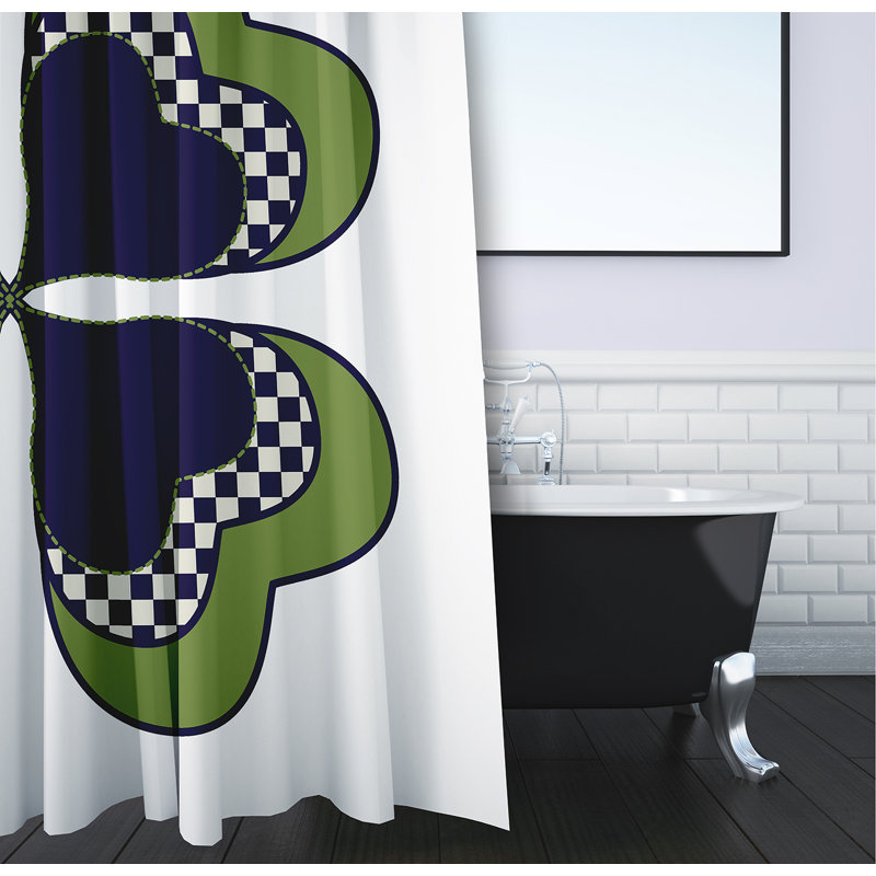 Rideau de douche simple Clairemarie, Bleu marine