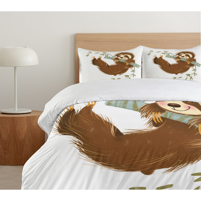Sloth Modern & Contemporary Polyester Duvet Cover, Twin