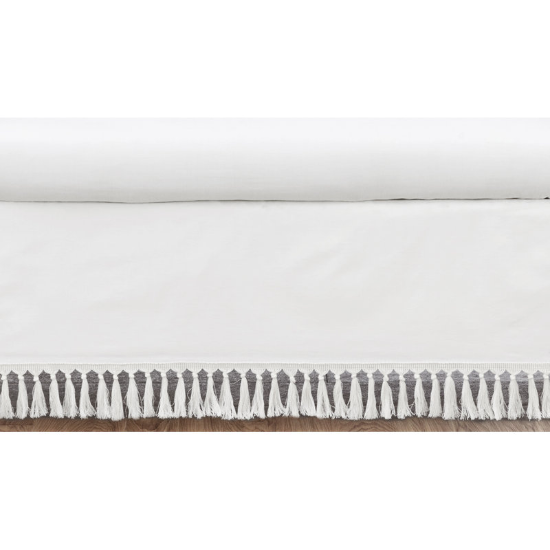 100% Cotton Crib Dust Ruffle, White