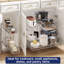 Armoire coulissante à 2 niveaux l 19,5 po x P 21,5 po, tiroir coulissant robuste en fil chromé pour armoires de cuisine, garde-manger et armoire-125011516