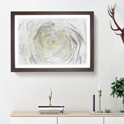 Crisp White Rose in Abstract - Picture Frame Graphic Art Print