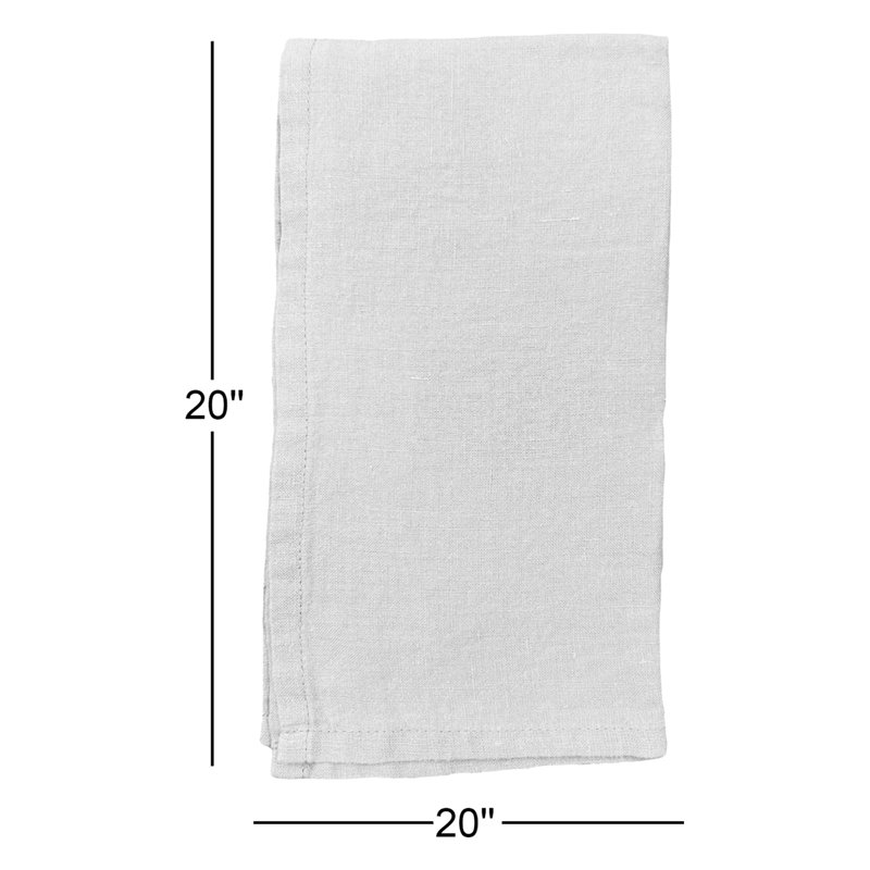  Stone Washed Linen Napkin, White