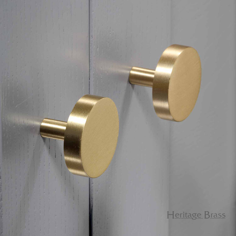 Heritage Brass Heritage Cabinet Knob Tayo Design, Satin Brass, 3.2cm H x 3.8cm W x 3.8cm D