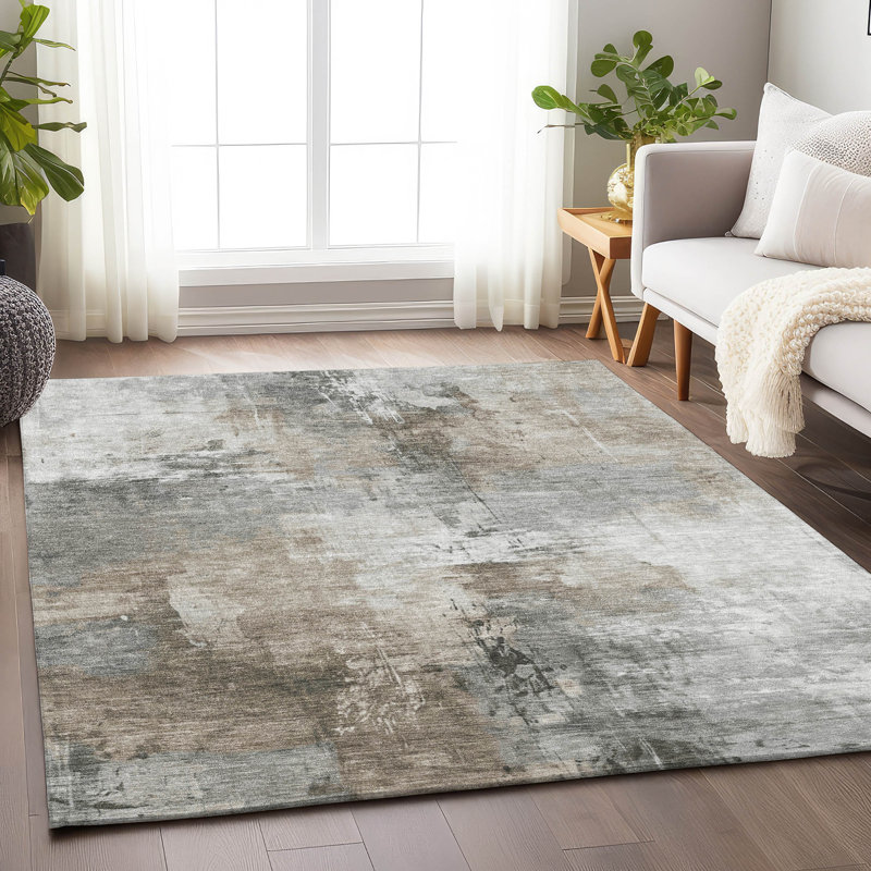 Tapis intérieur / extérieur ivoire Aelon, 5' x 7'6"