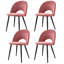  Modern Minimalist Horseshoe Velvet Dining Chair - Upholstered Hollow Back Chair - Black Metal Legs-1439814382