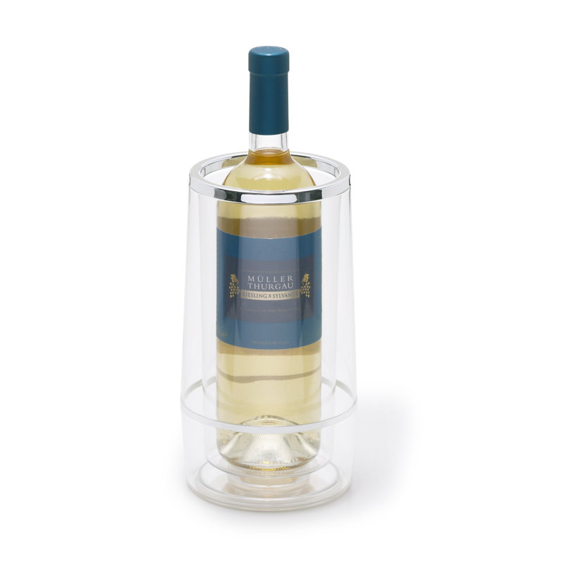GLACETTE SATIN ISOTHERMAL BOTTLE COOLER W/SILVER RIM