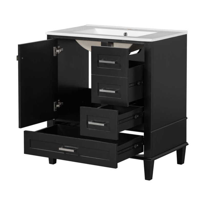 Meuble-lavabo 30 po, Noir