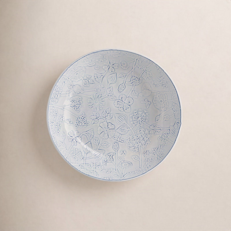 Bordallo Pinheiro Flora Salad Bowl, White/Gray