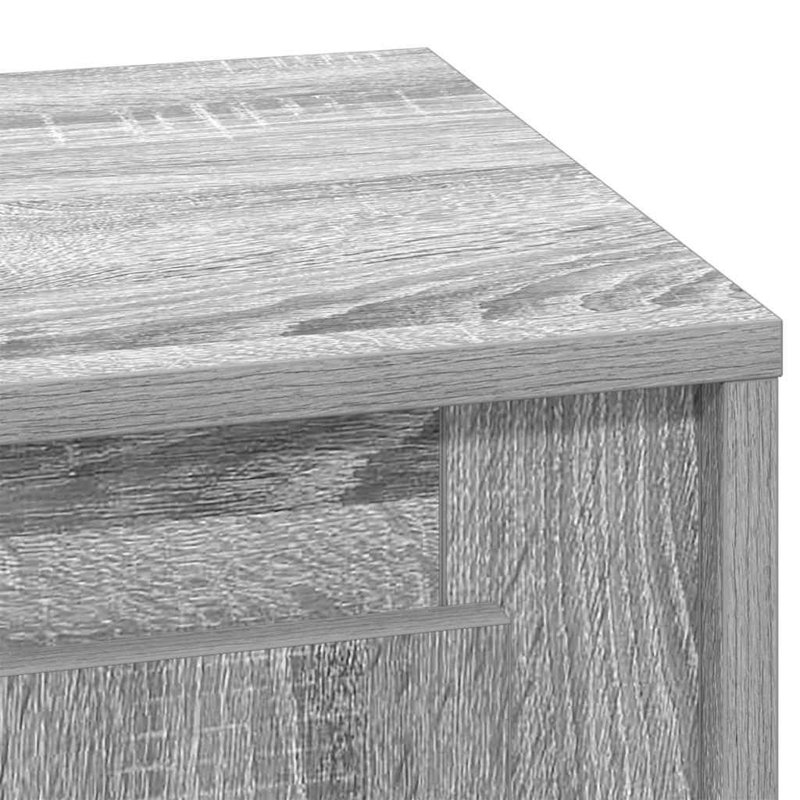 Bedside Cabinet With 44 X 34.5 X 45 Cm Engineered Wood, Grey