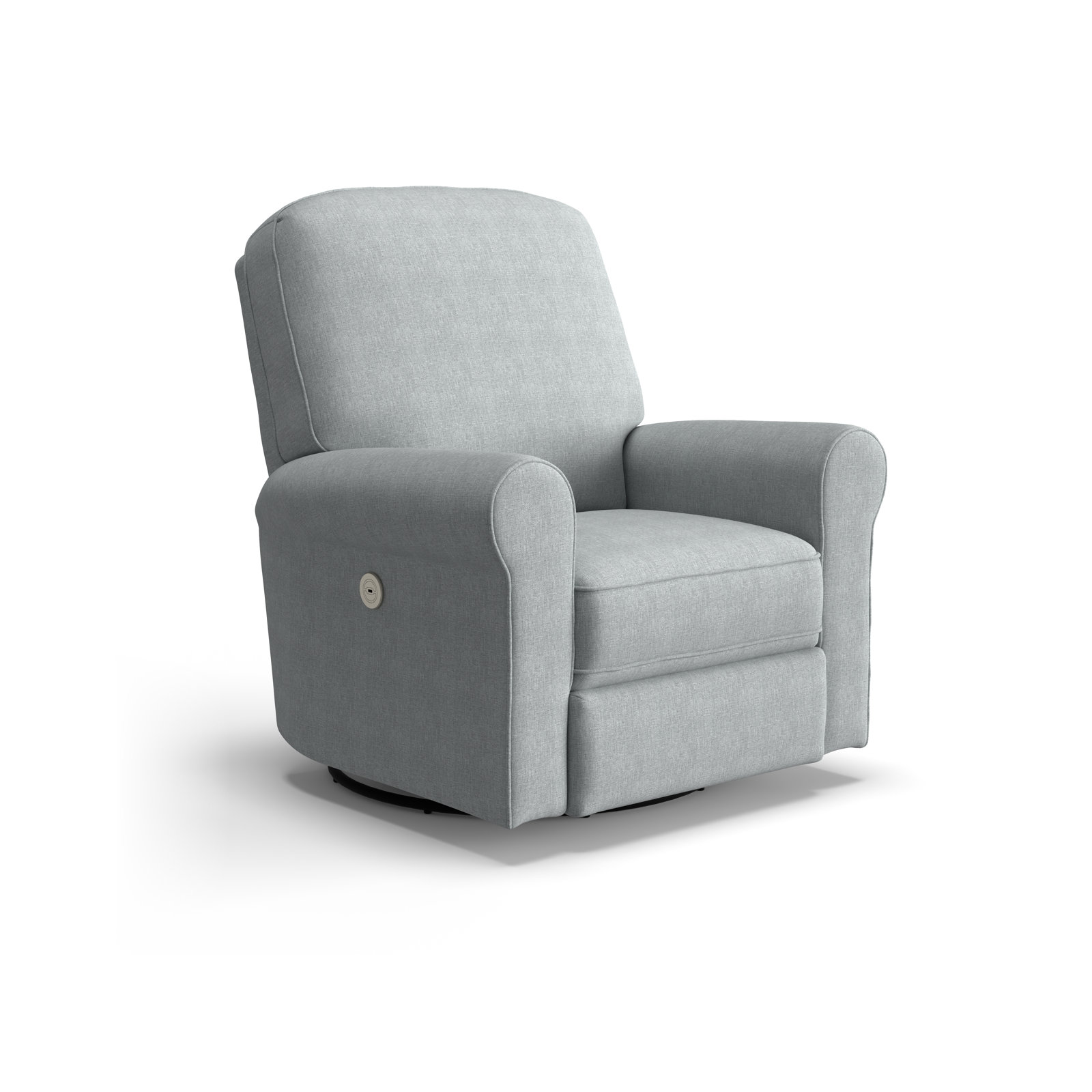 Anastasia Upholstered Swivel Reclining Glider, Dove Grey Performance