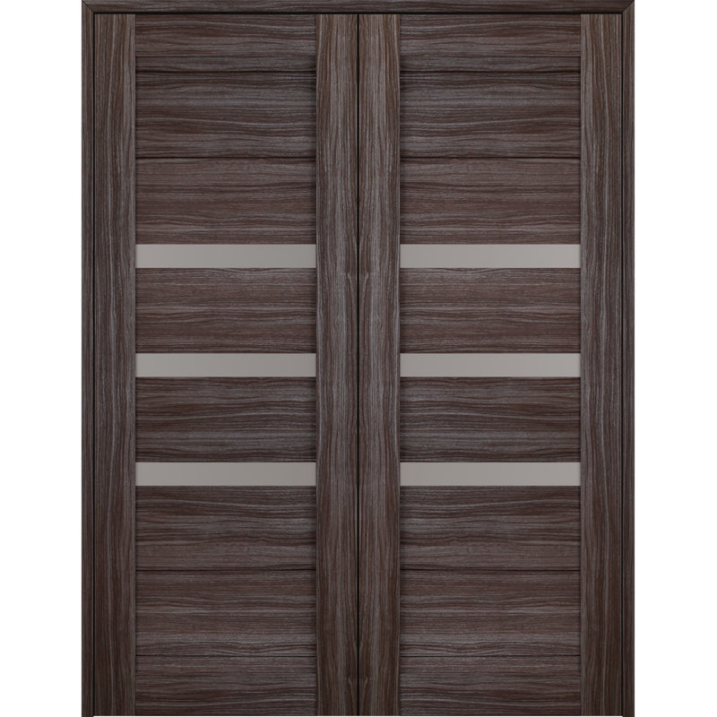 Porte double standard Dora, Chêne gris, 71,75 po x 95,24 po, Réversible