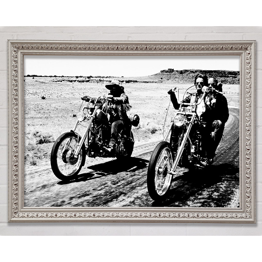 Easy Rider Motorbike Drive B N W - Einzelne Bilderrahmen Kunstdrucke