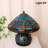Stained Glass Dragonfly Table Lamp With A Lit Base