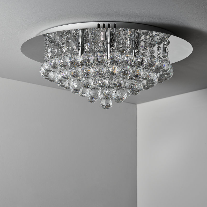 Marley Flush Mount With Crystal Droplets