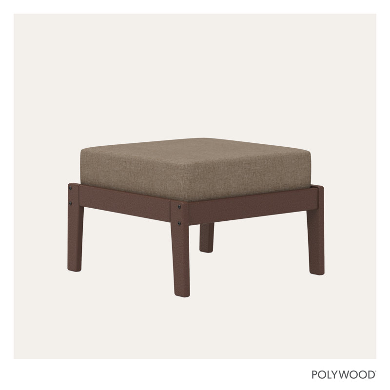 Deep Seating Ottoman, Mahogany Frame/Spiced Burlap Cushion