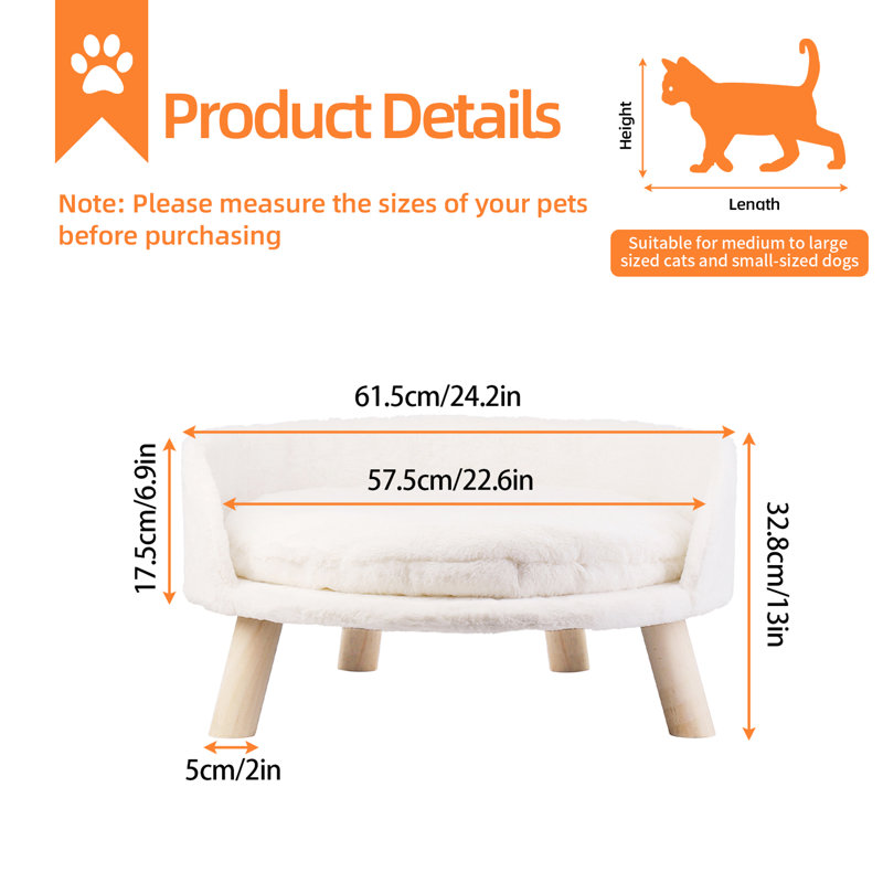 Nott Round Dog Sofa, 13" H x 24.2" W x 24.2" D