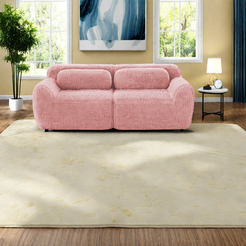 Canapé modulaire rose moelleux peu encombrant, conception modulaire ergonomique, s'adapte à toutes les pièces