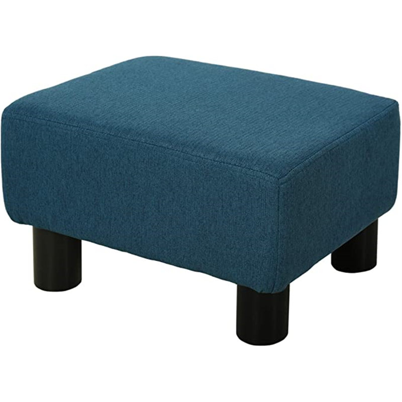 Yarger 40cm Wide Rectangle Solid Colour Footstool Ottoman, Blue