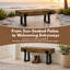 Banc en béton rustique 48 po, effet grain de bois, base en métal traîneau, intérieur / extérieur, capacité de 297 lb
