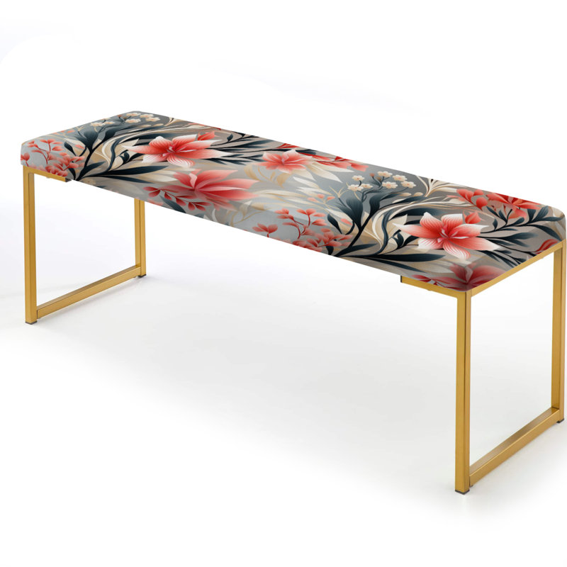 Banc rembourré or, Floral Breeze