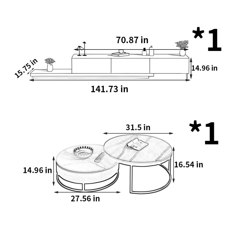Table basse télescopique simple