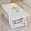Table basse de coin rectangulaire arrondie en bois d'ingénierie pour le salon, table de rangement facile à assembler avec tablettes ouvertes, cadre robuste pour la salle de réception, table basse moderne à motif géométrique blanc-1315440857