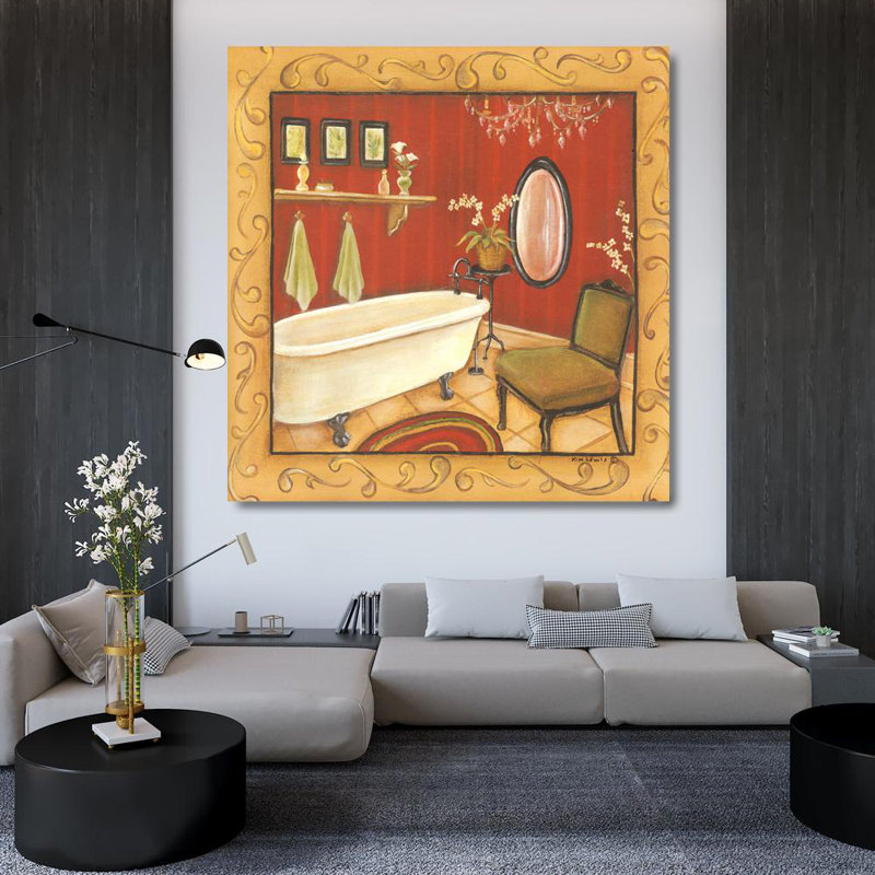 Baignoire de salle de bain rouge, H 37 po x l 36 po