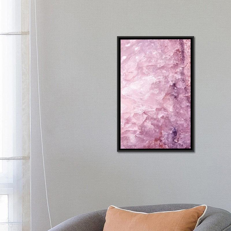 «Rose Quartz», impression sur toile, H 26 po x l 18 po x P 1,5 po, Toile avec cadre noir, Pas de tapis