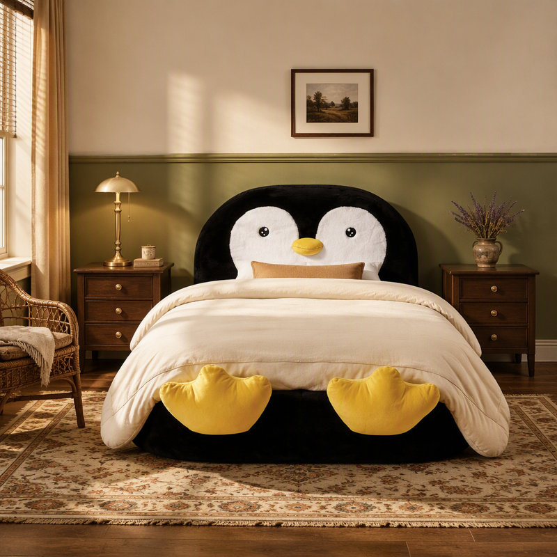 Lit en forme de pingouin avec rembourrage 100% éponge