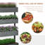 Boîte à fleurs verticale en bois autodrainant à 4 niveaux Outsunny - Gris