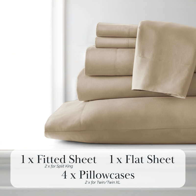 Vilano Springs Extra Deep Pocket Sheet Set, 6-Piece Ultra Soft Microfiber Sheets and Pillow Cases, Wrinkle Resistant, Easy Care