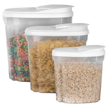 Plastic 3 Piece Cereal Dispenser Set Home Basics