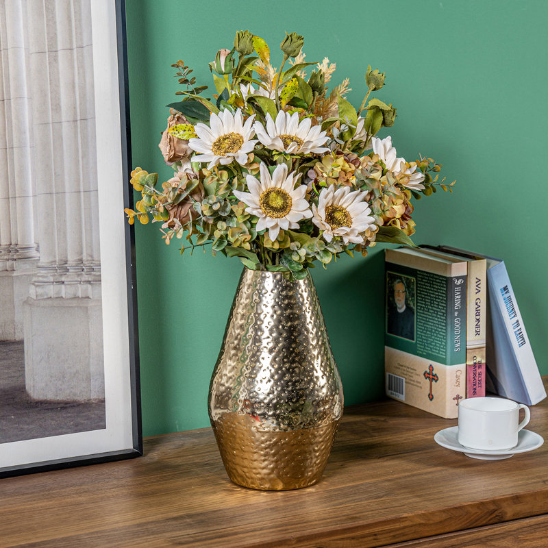 Gold Brass 67cm Metal Table Vase