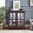 LED Curio Display Cabinet, Antique Cherry with Adjustable Shelves
