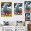 Mythique majestueux oiseau de feu - art mural oiseau-326195359-326195353