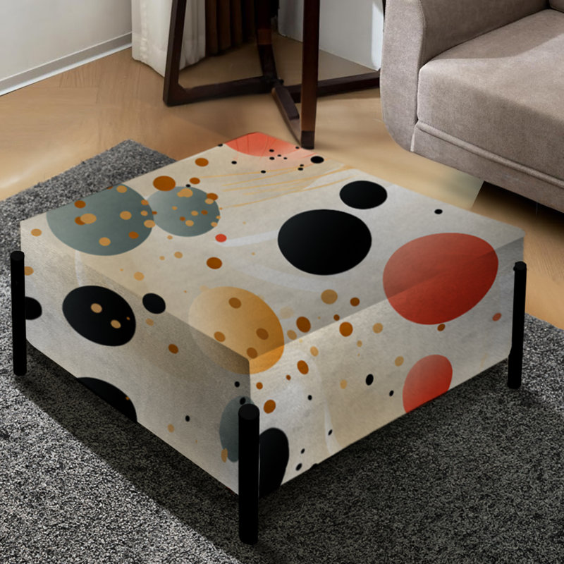 Contemporary I Chic Motif à pois I - Grand repose-pieds carré à pois